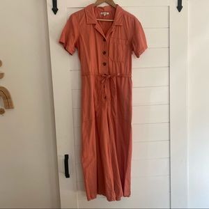 Madewell Wide Leg Utility Jumpsuit in Dried Coral